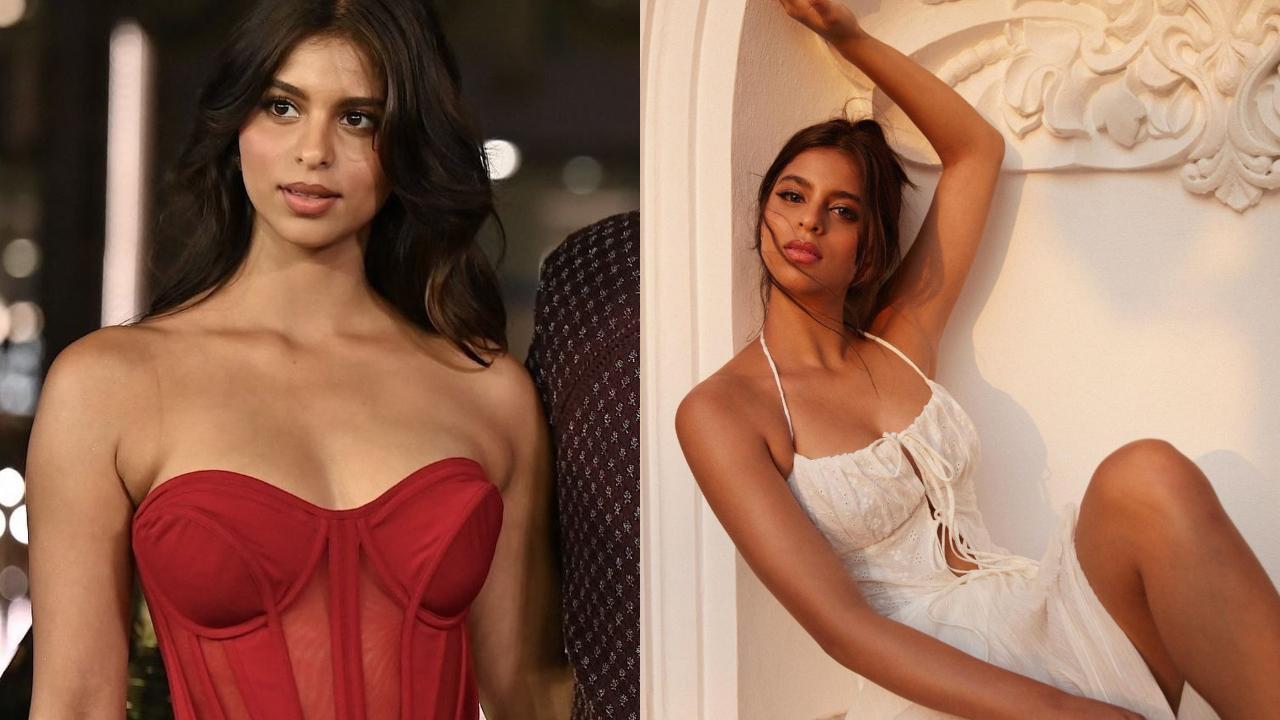 Suhana Khan is a vision in white and looks ravishing in red