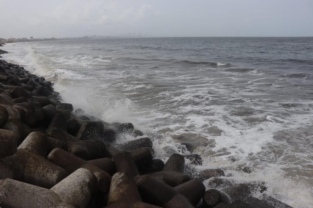 In Photos: High tide hits Versova beach in Mumbai