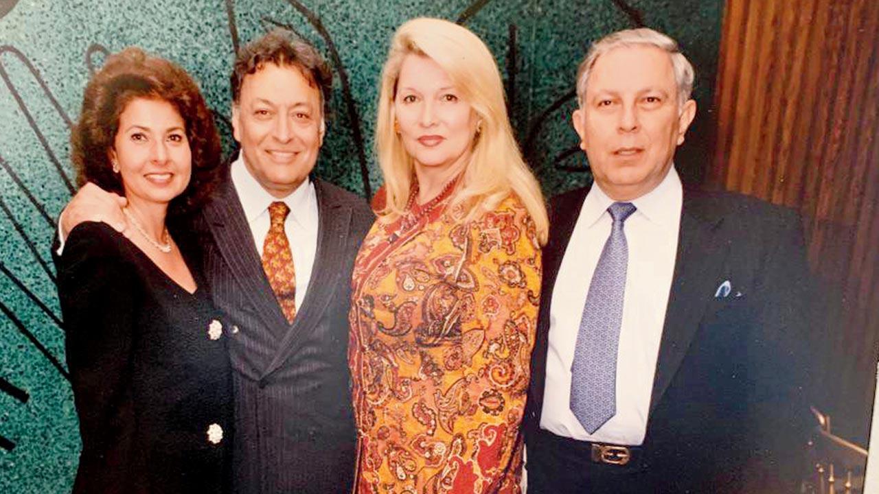 With the wives, Farida (left) and Nancy, in earlier years