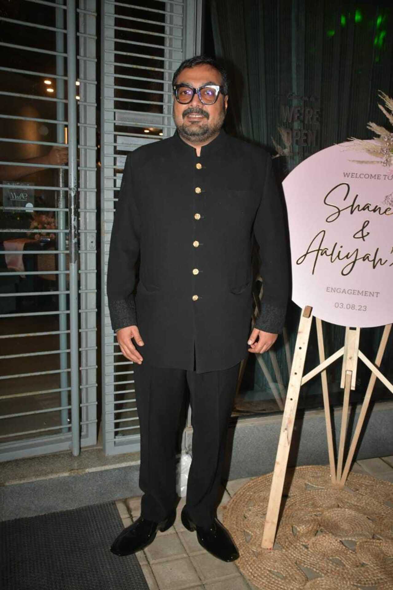 Anurag Kashyap wore an all-black outfit for his daughter Aaliyah's engagement party