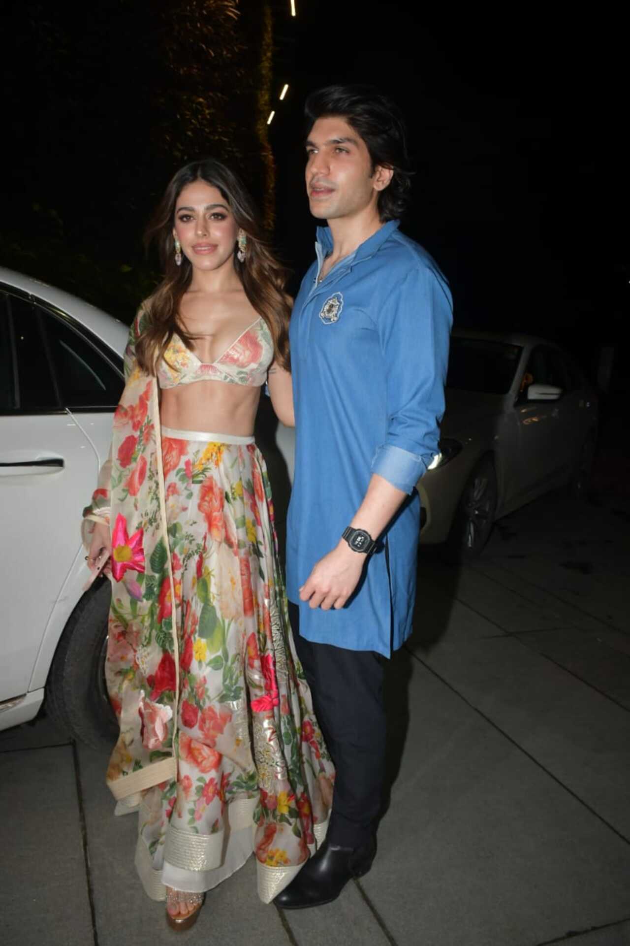 Alaya F poses with her 'Almost Pyaar with DJ Mohabbat' co-star Karan Mehta