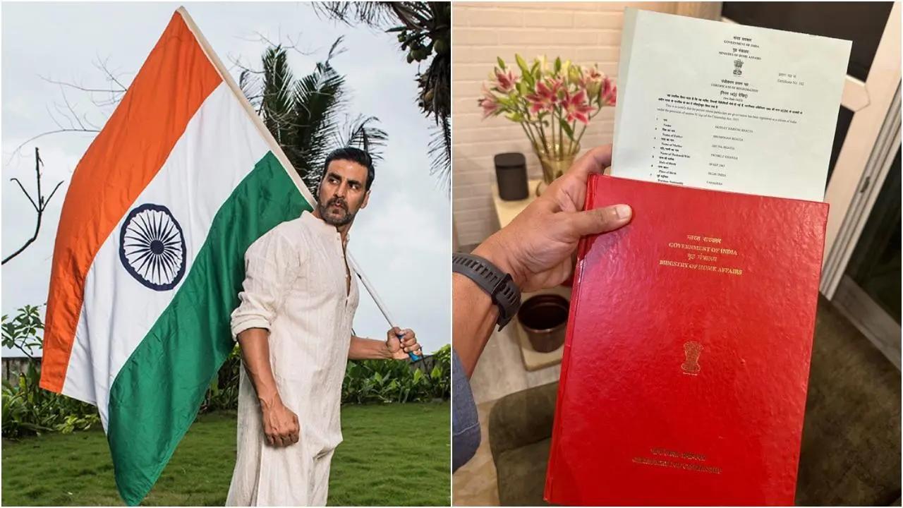 Akshay Kumar renounced his honourary Canadian citizenship. On Independence Day 2023, he received his Indian citizenship and the superstar shared a picture of the document on Instagram. Read More