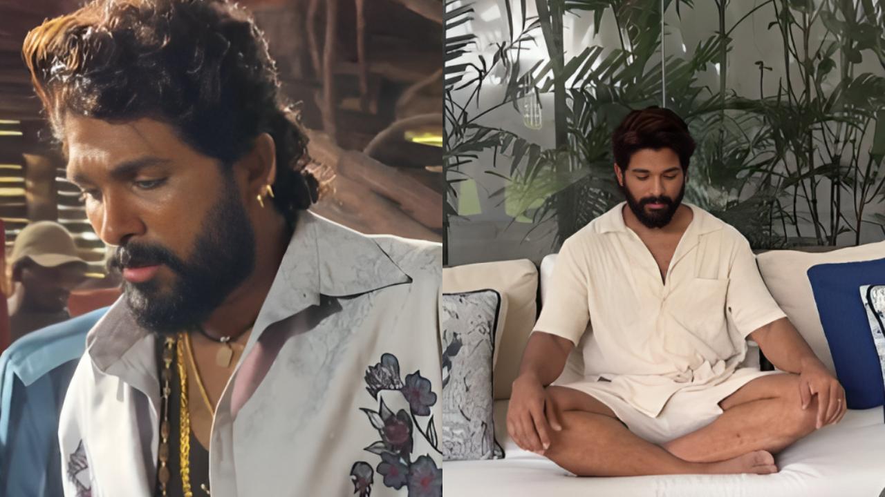 WATCH: Allu Arjun offers sneak peak into his home & Pushpa 2 sets in latest video
