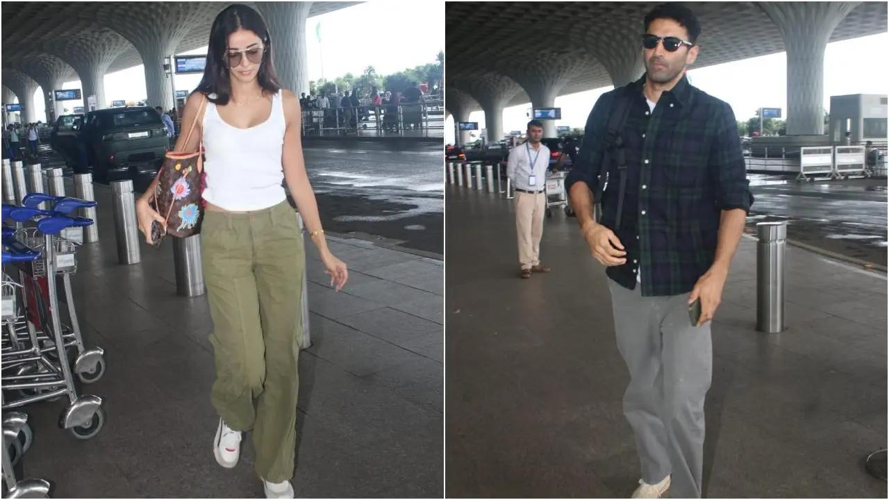 Ananya Panday and Aditya Roy Kapur were seen at the airport today and this led to speculation that they're off for another romantic vacation. Read More