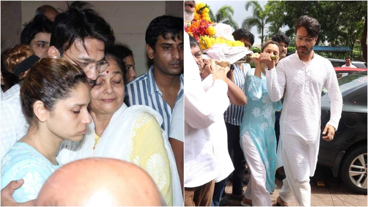 Ankita Lokhande shoulders her father's bier at his funeral