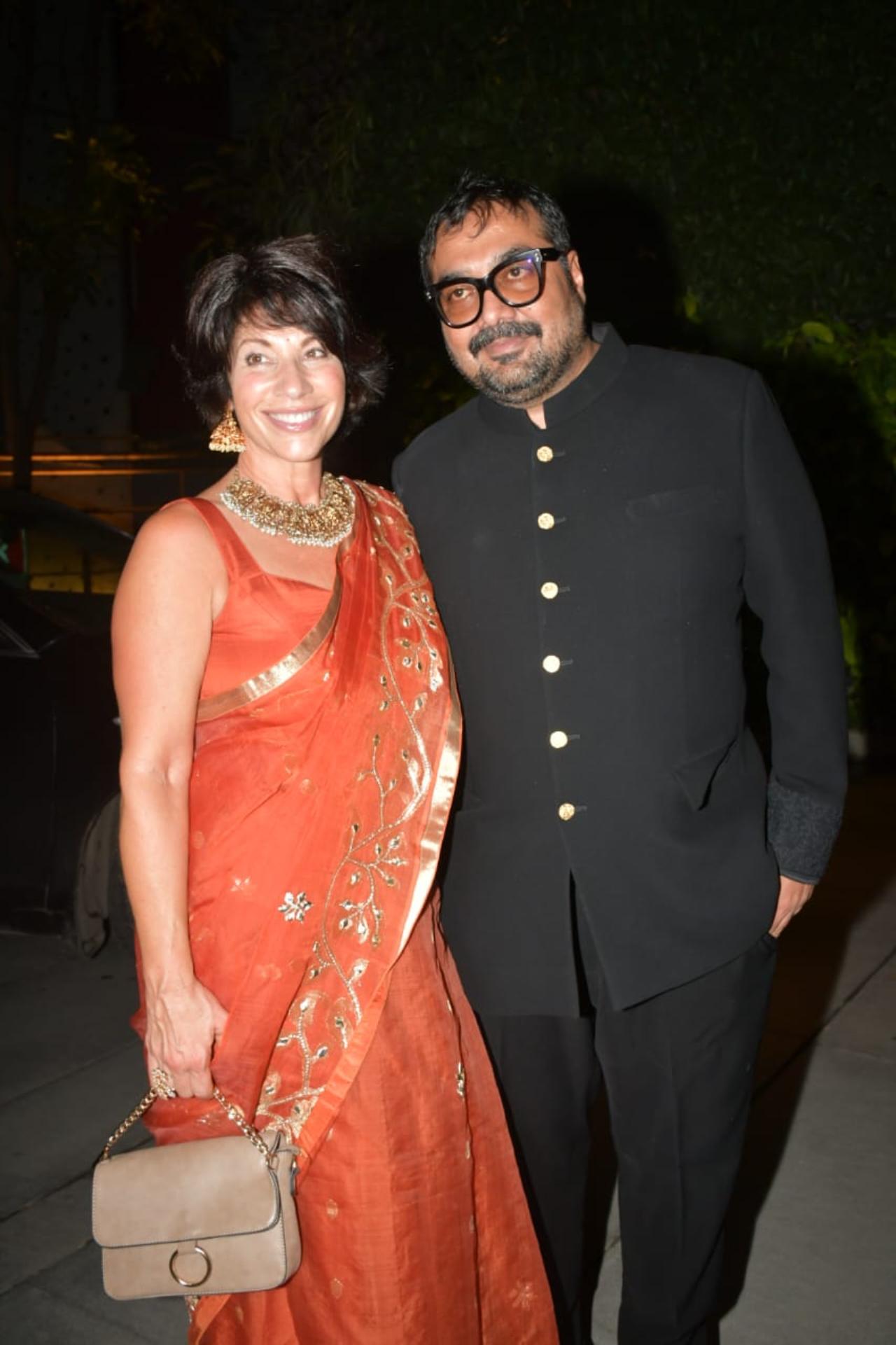 Anurag poses with his ex-wife Aarti Bajaj and mother of Aaliyah Kashyap