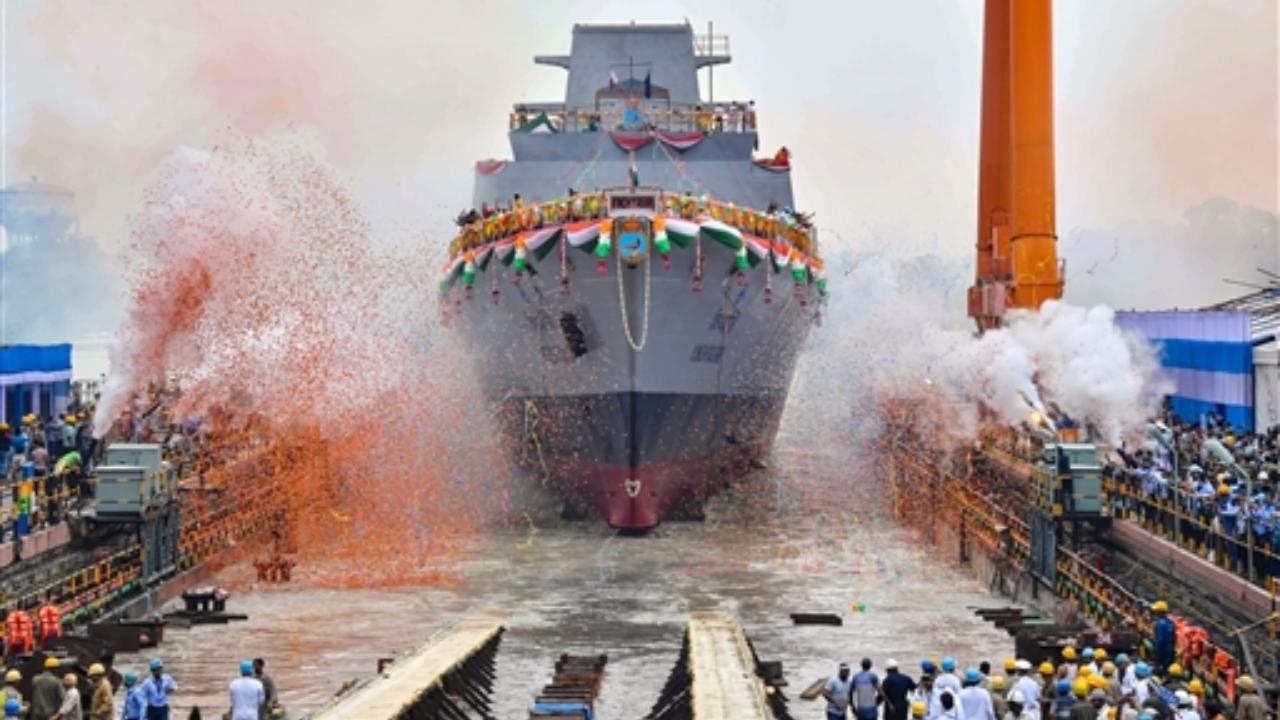 The state-of-the-art ship will be fitted with the latest gadgets and undergo extensive trials before being handed over to the Indian Navy for commissioning into service