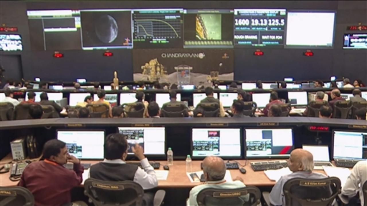 View of the control room at the ISRO headquarters before Chandrayaan-3’s soft landing on the Moon’s surface, in Bengaluru (PTI)