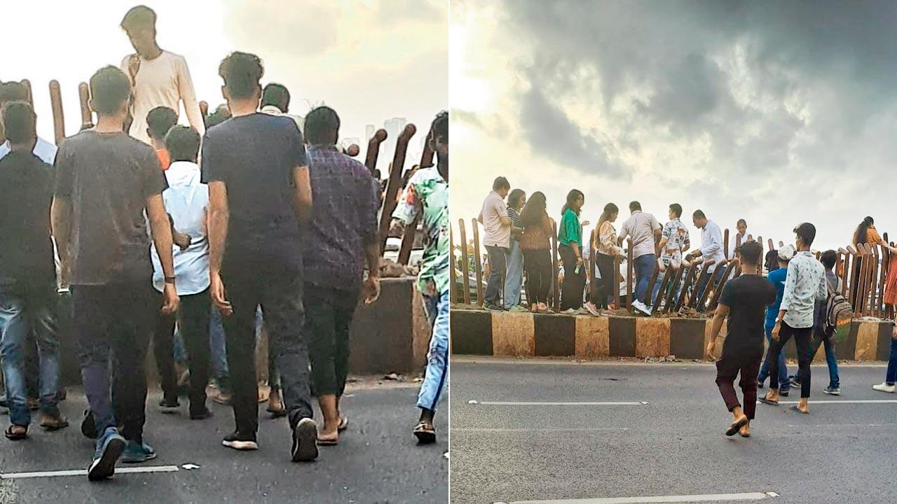 The barrier offers zero resistance to citizens at Marine Drive on the weekend