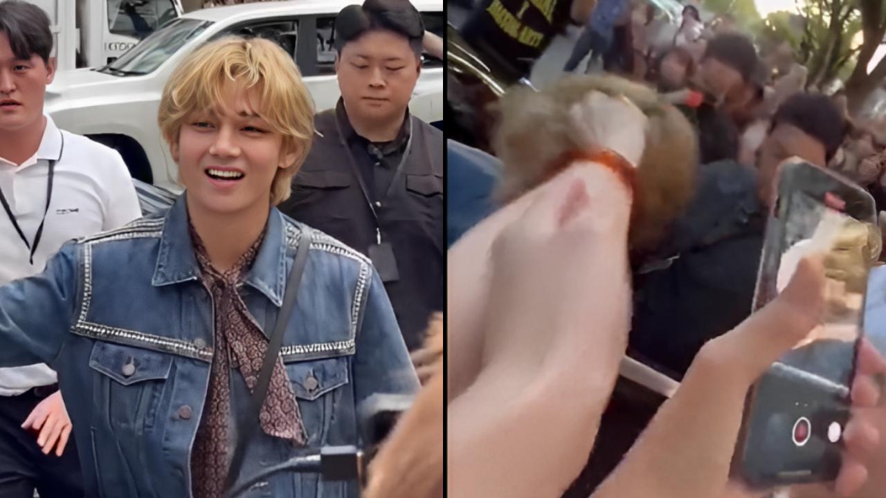 BTS: ARMY fears for V's safety after fan almost grabs his hair at Celine event