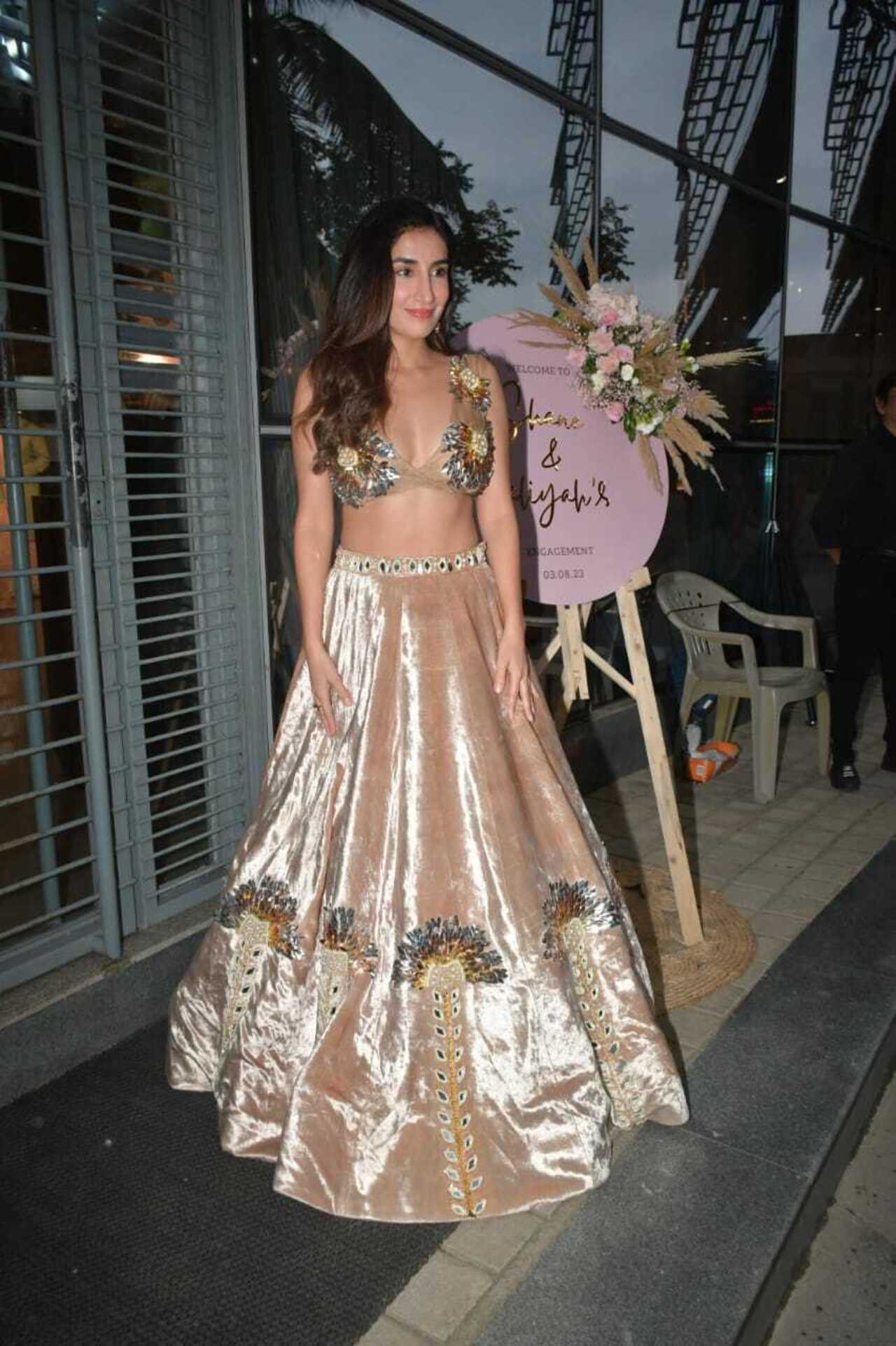 Parul Gulati opted for a beautiful lehenga as she attended Aaliyah's engagement party