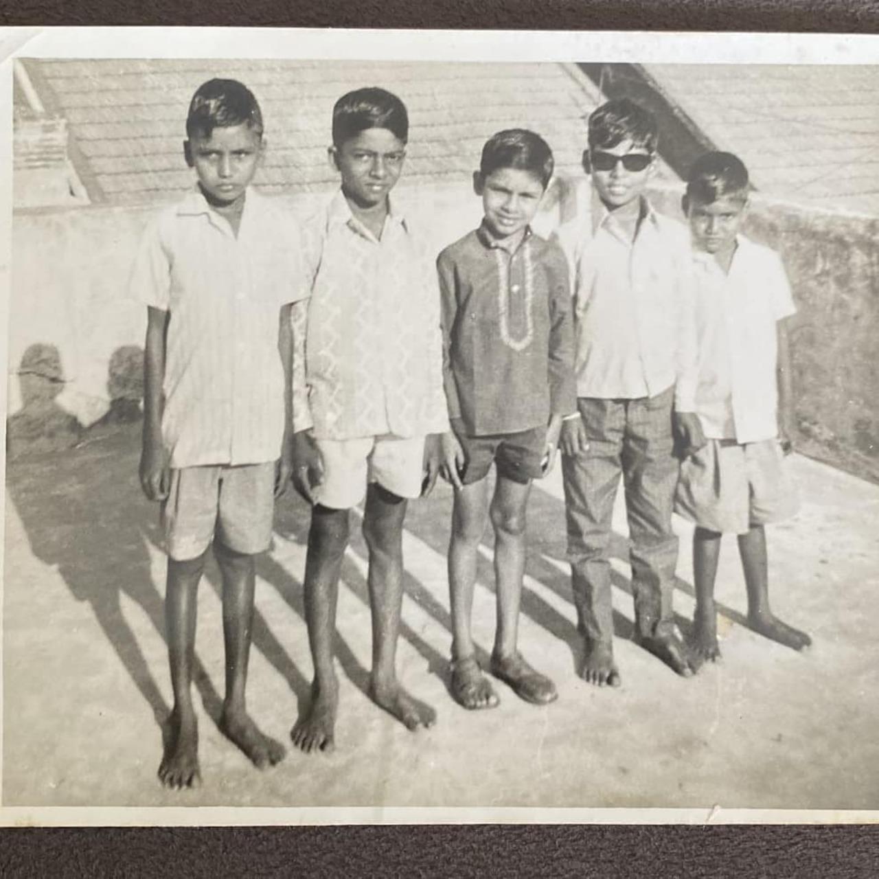 Chiranjeevi had shared this black and white image clicked by him and asked fans to guess who is there in the picture. The comment section unanimously answered that it is Pawan Kalyan in the center of the group photo