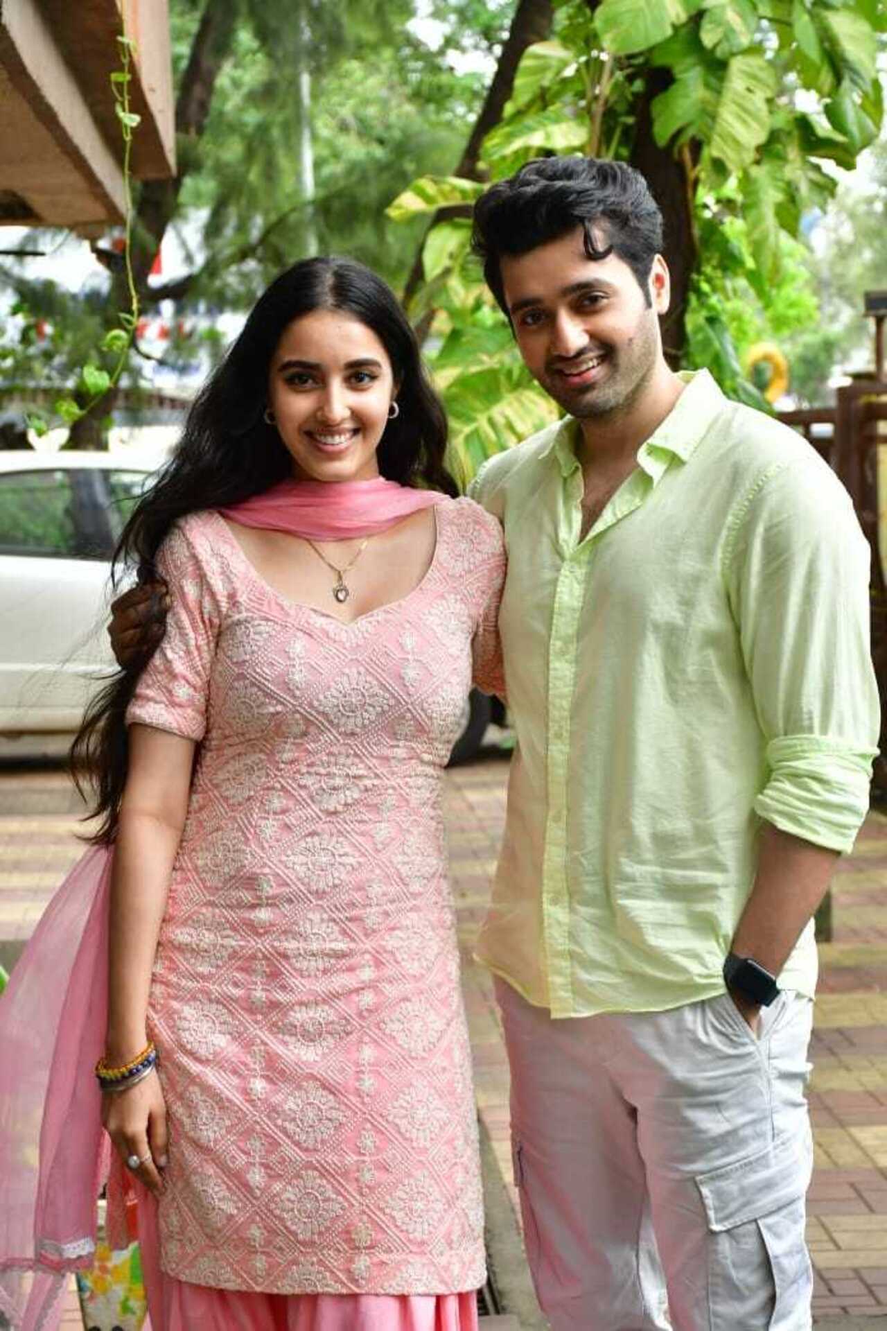 Simrat Kaur and Utkarsh Sharma were spotted in the city promoting their upcoming film 'Gadar 2'