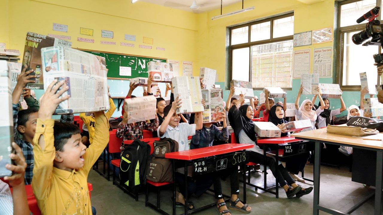 Students rejoice over free games given to them by the team on August 15, 2022