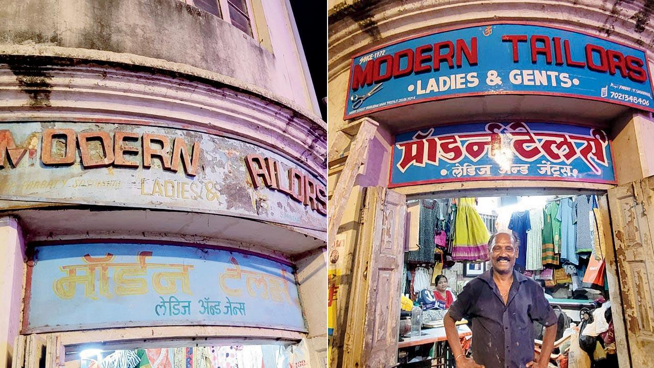 The restored lettering was handpainted by (right) artist Anil M Adangale