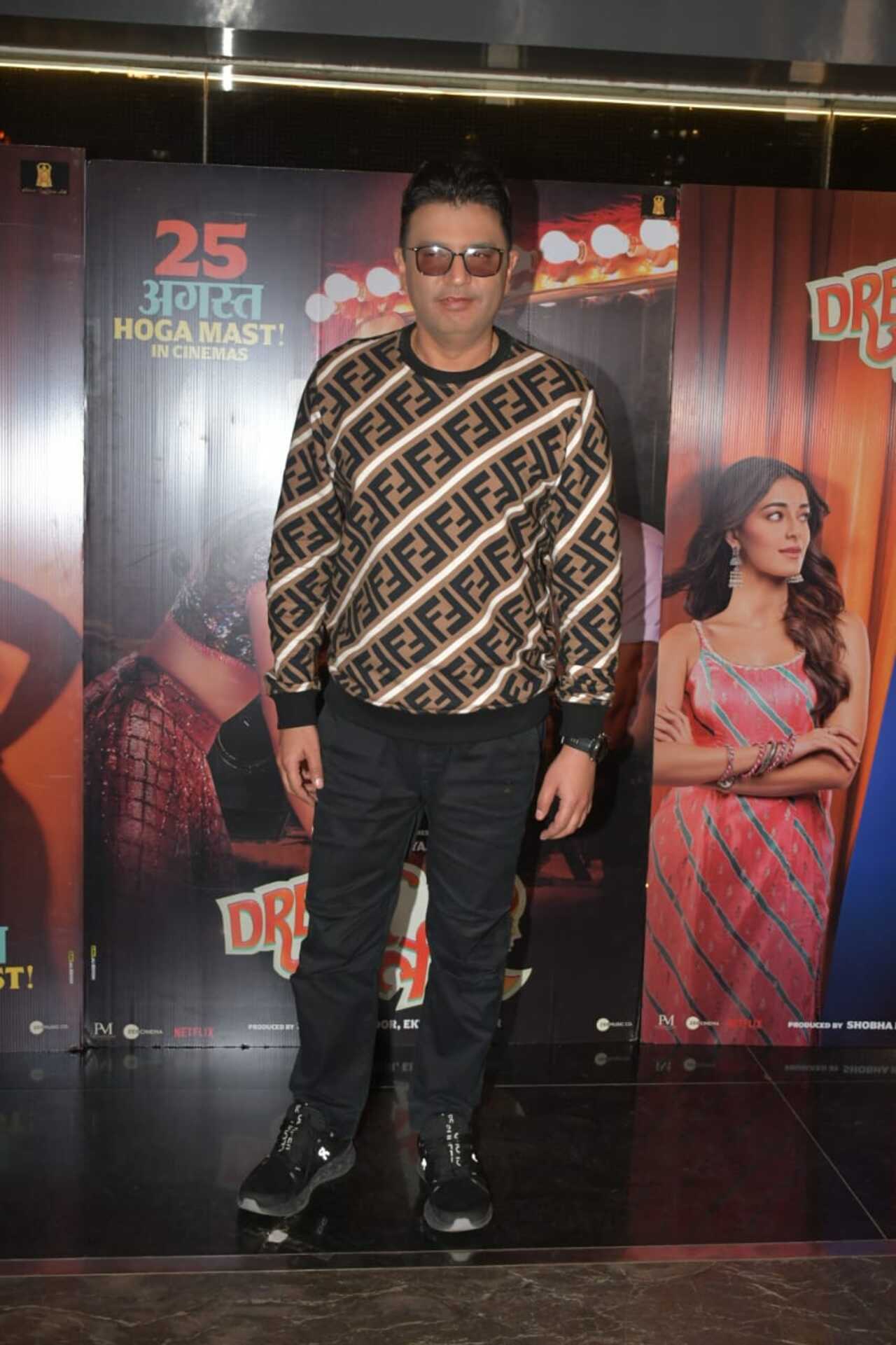 Bhushan Kumar strikes a pose at the screening of the film