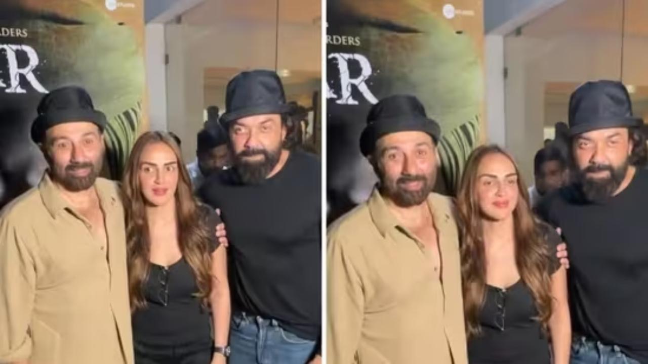 Esha Deol hosts special screening of 'Gadar 2', poses with Sunny and Bobby Deol