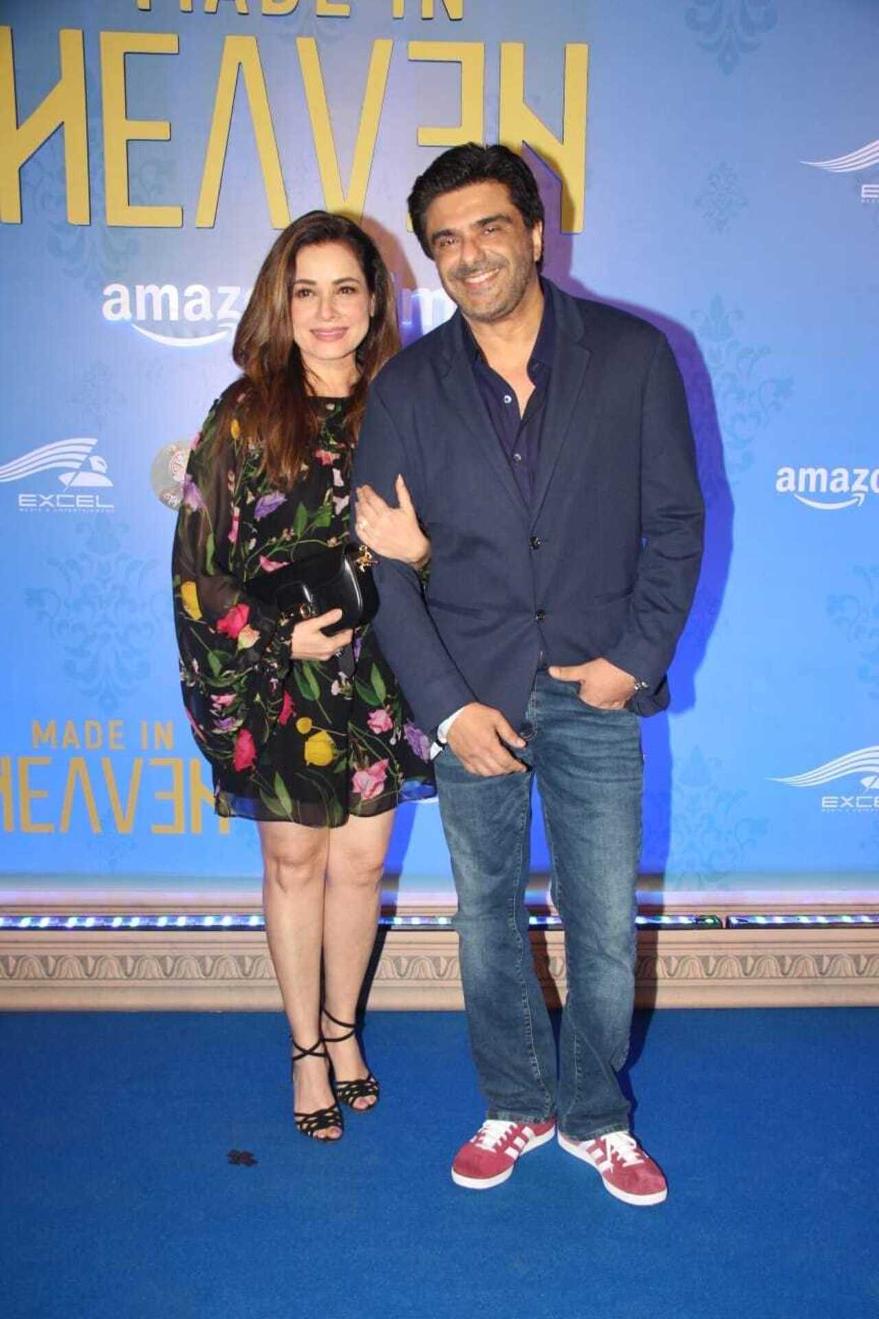 Samir Soni and Neelam Kothari posed for the paparazzi as they attended the screening of the much-awaited series