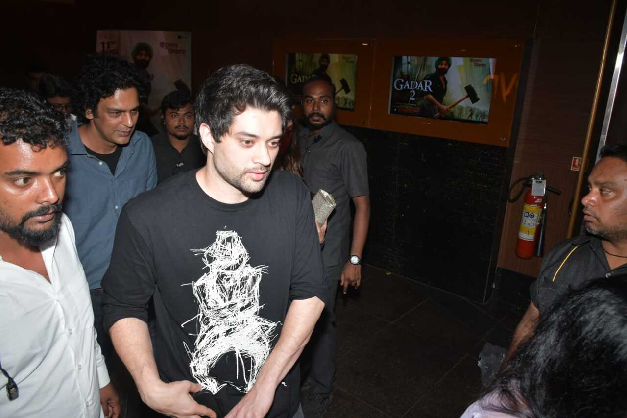 Rajveer Deol makes an exit after the screening