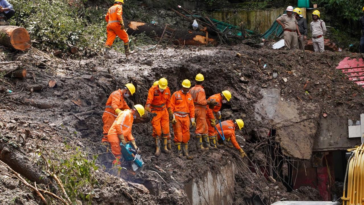 A Chinook helicopter of Western Air Command airlifted 18 Indian Army personnel and a 3-Ton Mini Dozer in a single sortie for rescue efforts in areas affected by landslides near Himachal Pradesh's Shimla, Indian Air Force said on Tuesday