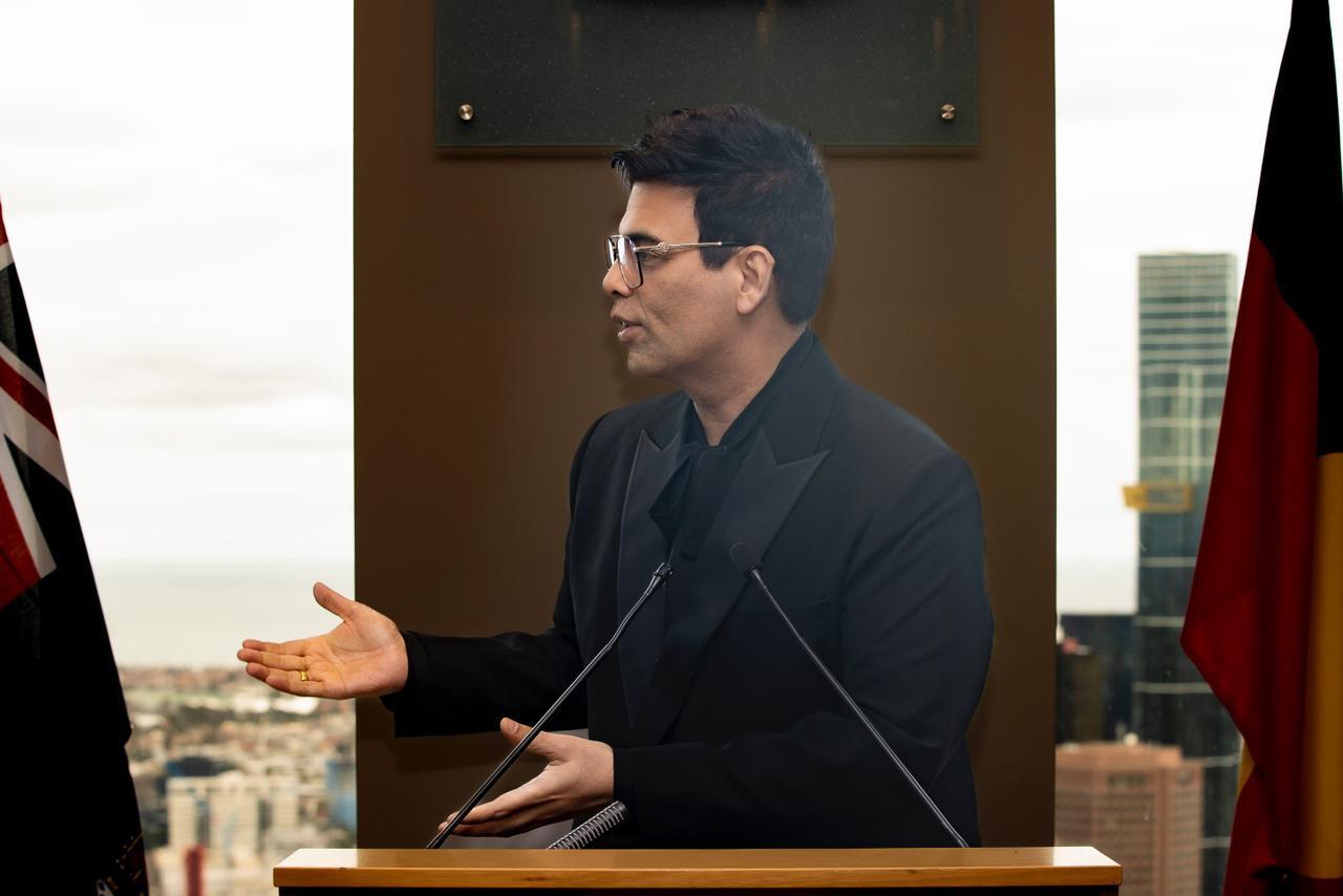 Karan johar said at the event, “This is my third time at IFFM. And I’m so grateful to the warmth and grace of the festival and everyone involved with it. I’m here joined by many fellow of the Indian film fraternity and I’m honoured to be amongst such impeccable talent. We have such iconic filmmakers and actors like the team of Sita Raman, a movie I have loved, Vijay Varma who can practically do any role given to him. Or Kartik, who has given us films that resonate with the entire country and has given films that brought people back to the theatres”