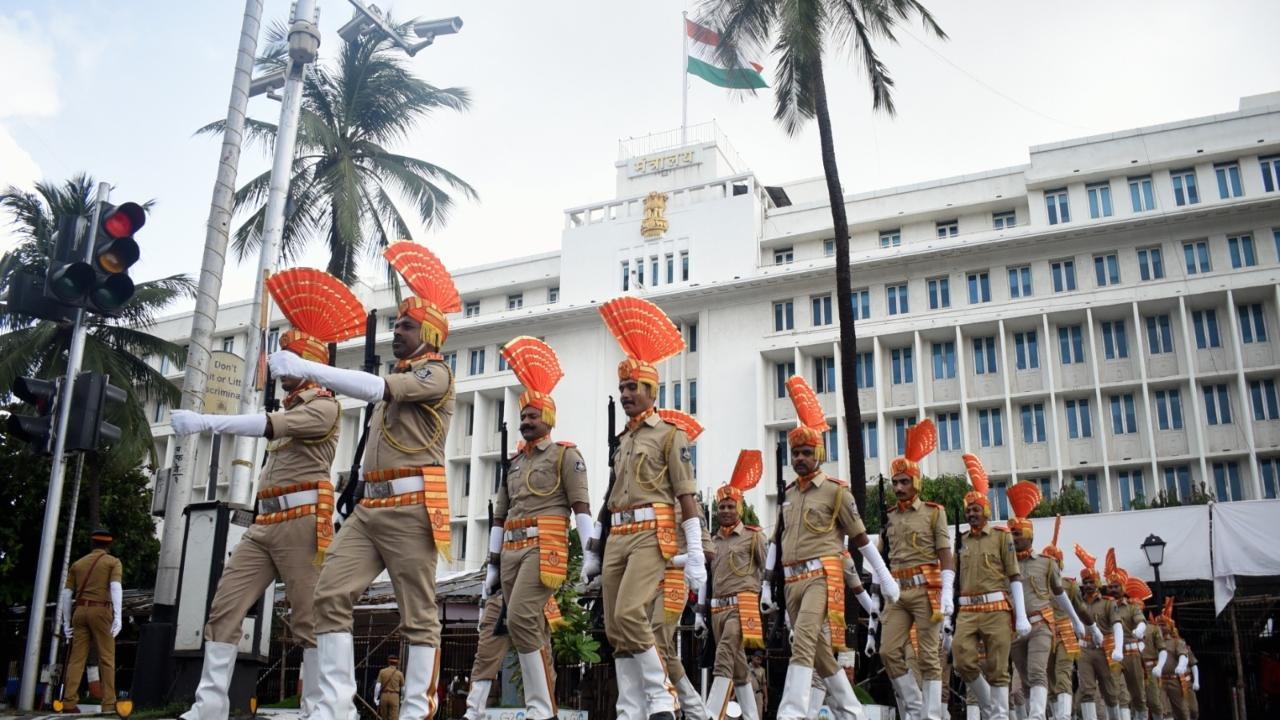 IN PHOTOS: Mumbai Police officials rehearse for Independence Day parade