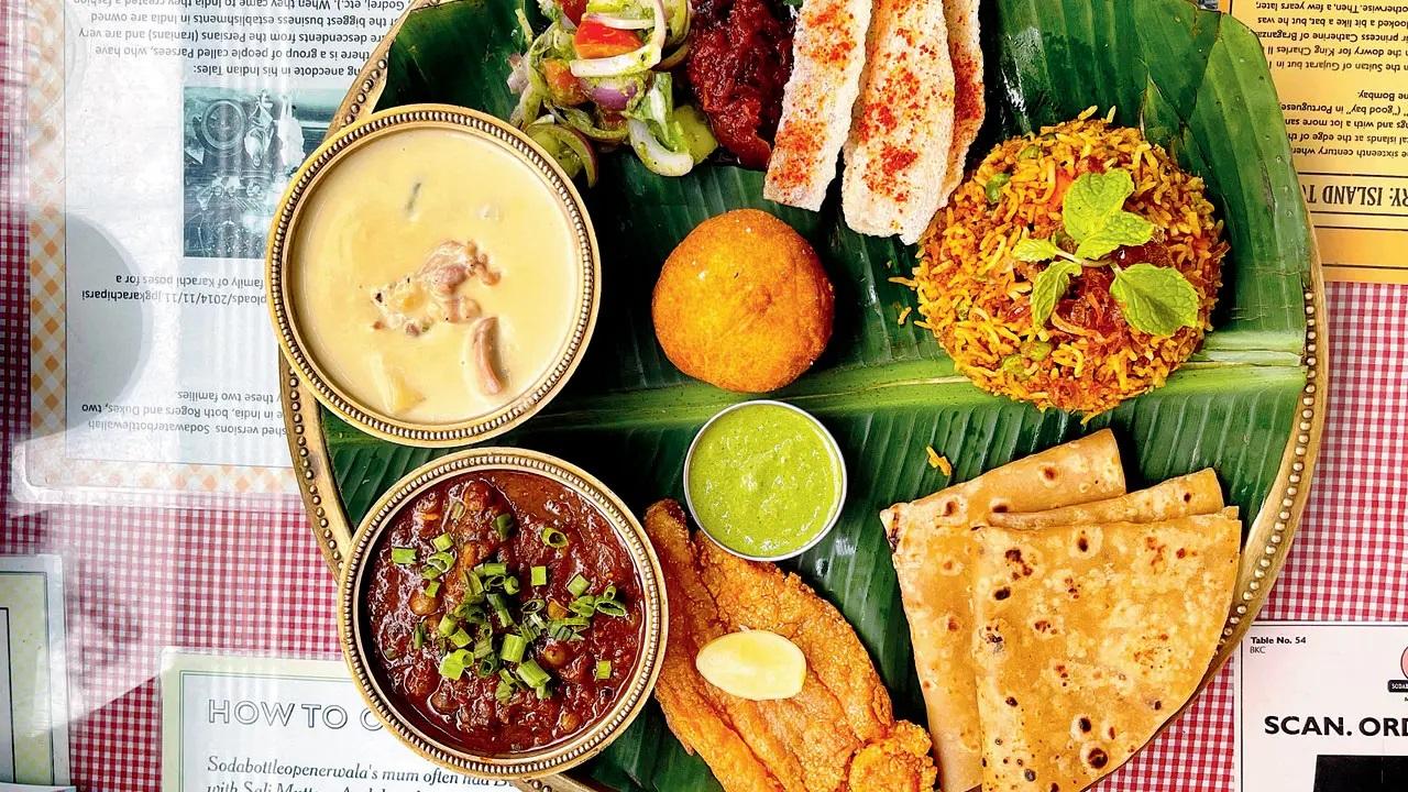 A staple for Navroz now, SodaBottleOpenerWala’s popular bhonu thali with vegetarian and non-vegetarian options has delicacies such as mutton potato chop, lagan nu achar, chutney kachumbar, and roasted pumpkin halwa.
SodaBottleOpenerWalaPRICE: Rs 825 OnwardsWHERE: BKC and ThaneWHEN: Till August 27