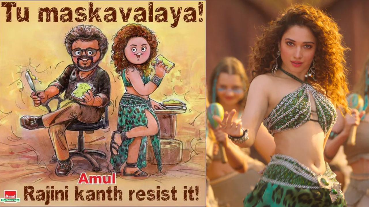 Jailer: Rajinikanth, Tamannaah's Kaavaalaa avatars get a twist in Amul ad