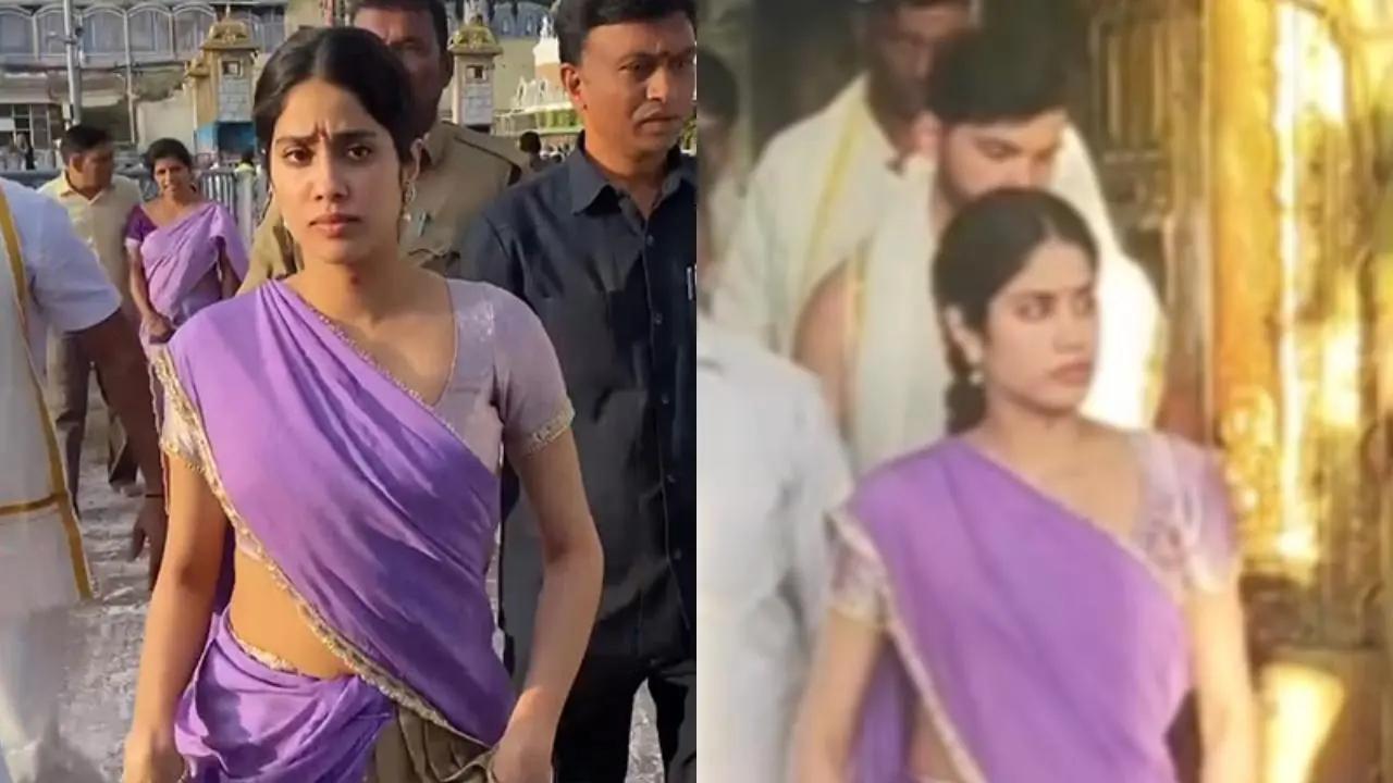 On Monday, a video of Janhvi Kapoor visiting the temple in Andhra Pradesh surfaced. She was accompanied by her rumoured boyfriend Shikhar Pahariya. Read More