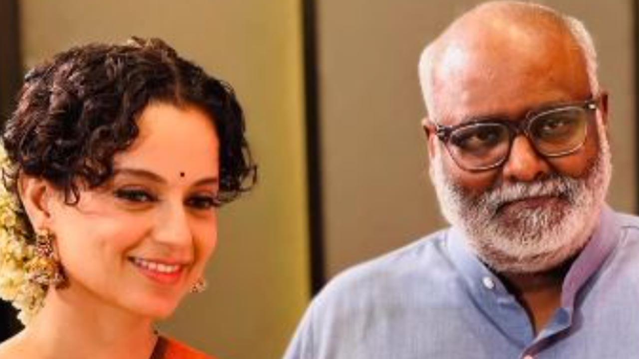 Chandramukhi 2: Kangana poses with her 'favourite' MM Keeravani at audio launch