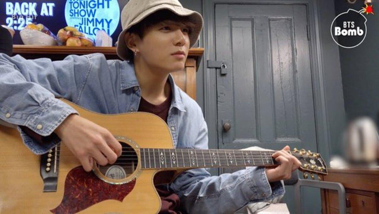 Jungkook has been learning several instruments over the years - including the guitar and drums