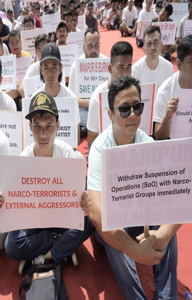 Meitei community protests in Delhi