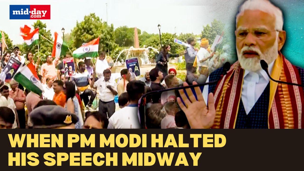 PM Modi halts his speech as person faints during his address