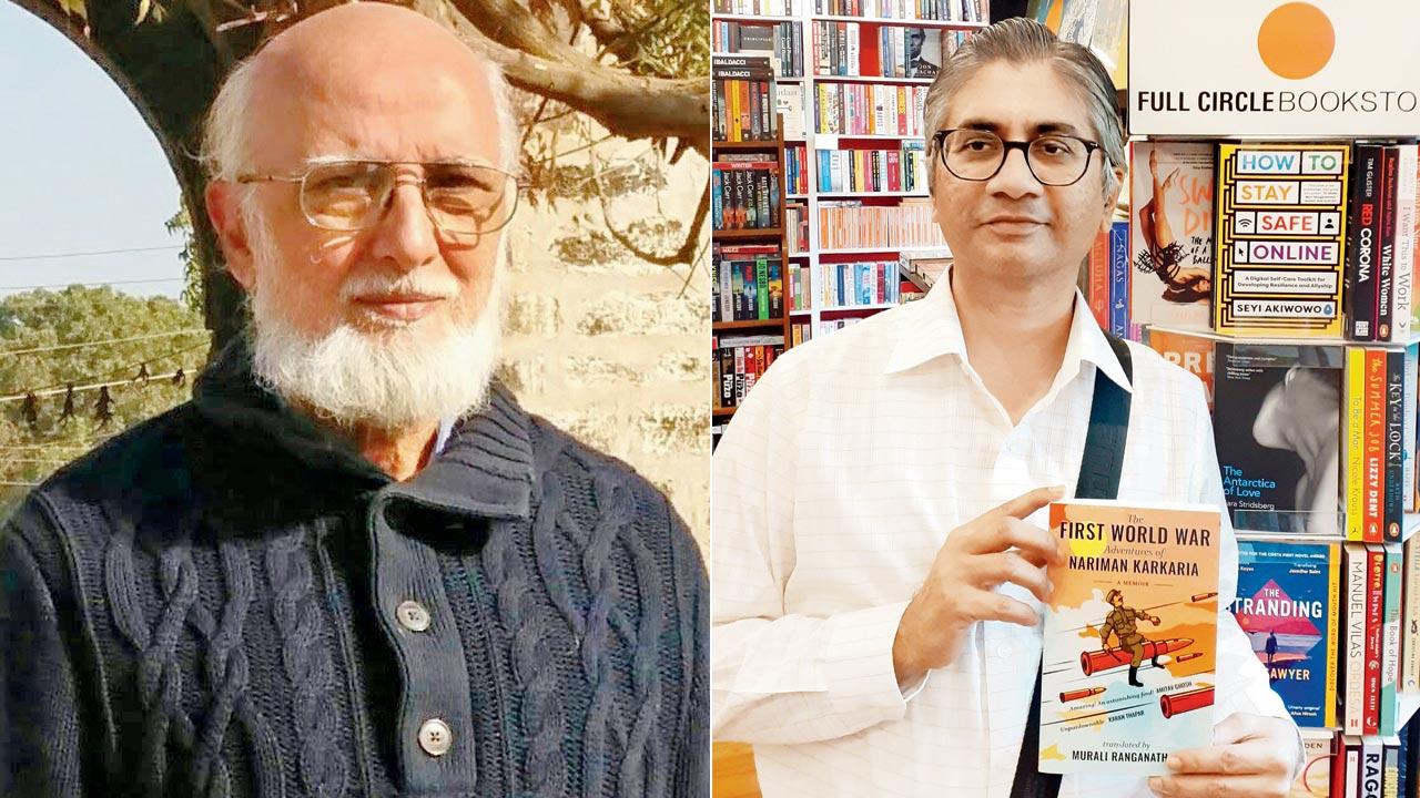 Sitanshu Yashaschandra; (right) Murali Ranganathan, author of The First World War Adventures of Nariman Karkaria 