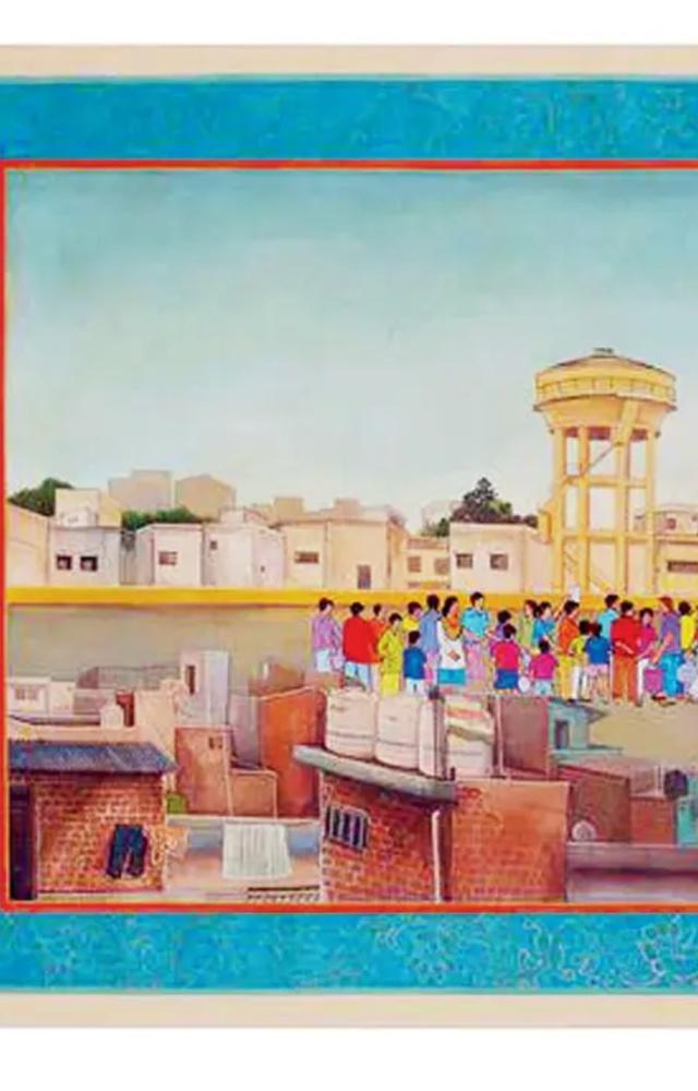 The lower section of the gallery is devoted to 30 paintings depicting protests spanning various periods of history
