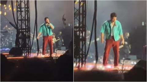 Fan throws bra at Nick Jonas during his live concert in New York, the  singer reacts calmly