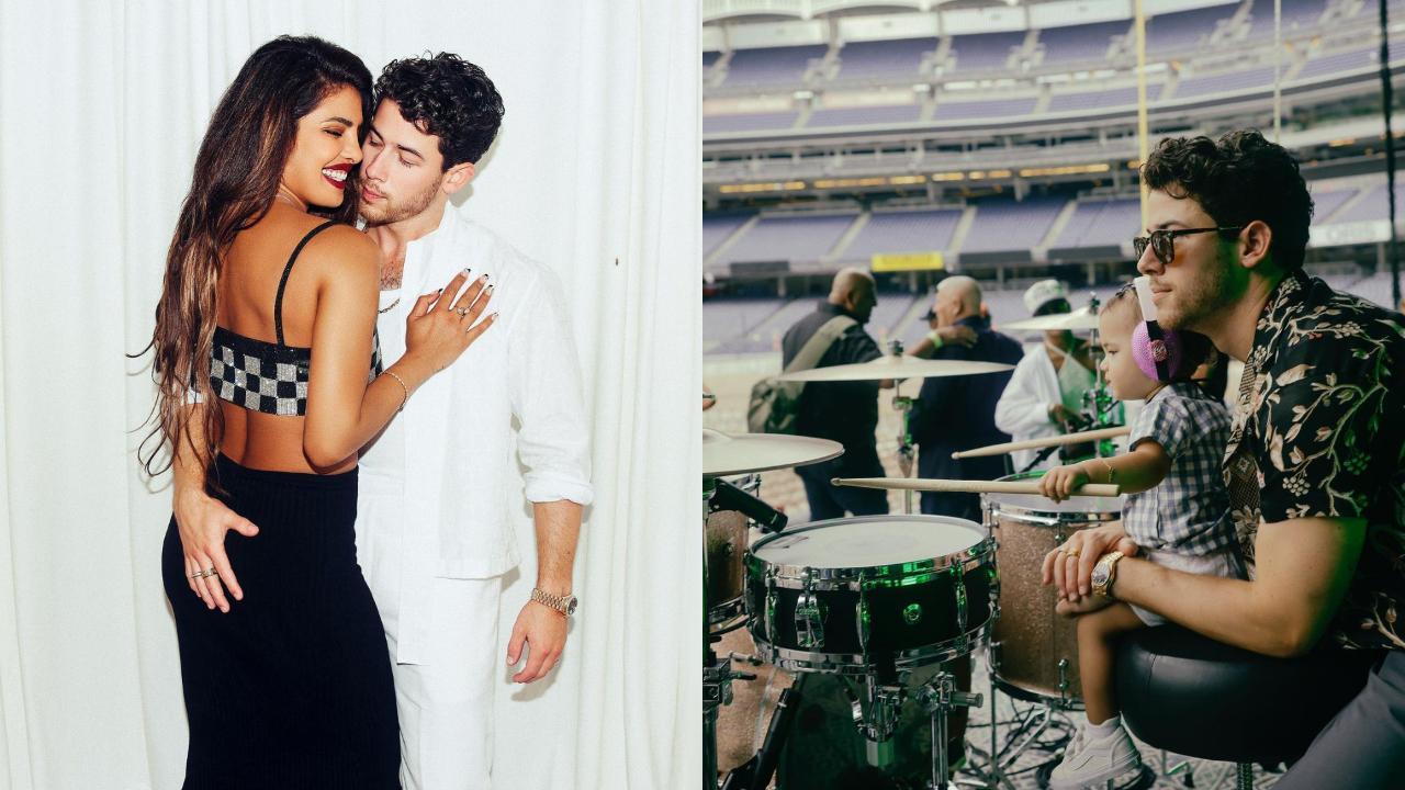 Priyanka Chopra and Nick Jonas share cute photos from Yankees tour; Malti Marie adorably tests her musical talent