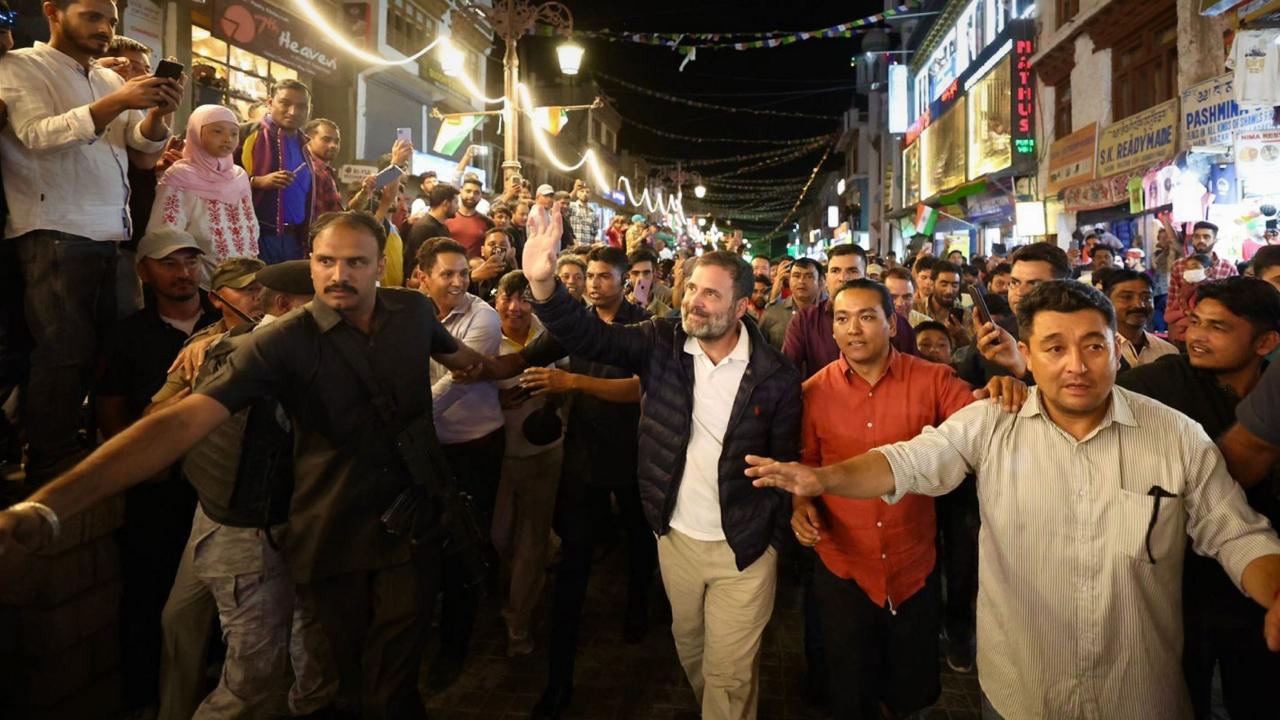 Rahul Gandhi arrived in Leh to begin his two-day visit to the Union Territory on Thursday and later decided to extend his tour till August 25