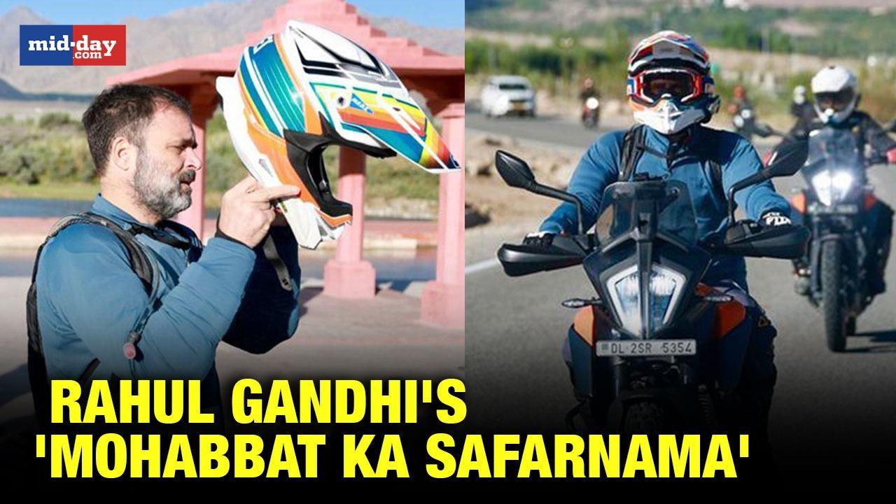 Rahul Gandhi embarks on a bike journey to Pangong lake in Ladakh
