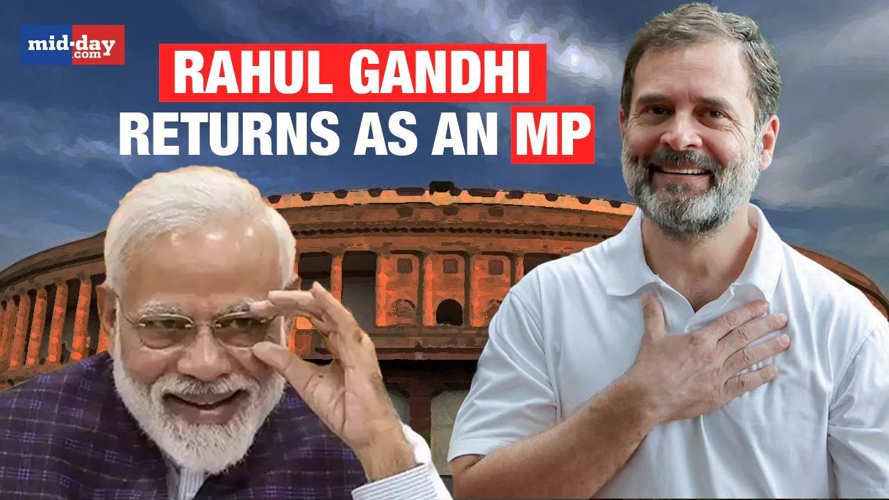 Rahul Gandhi enters parliament after Lok Sabha restores his membership as an MP