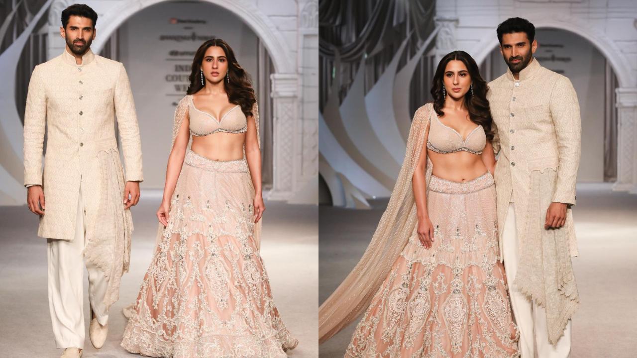 Aditya Roy Kapur and Sara Ali Khan turn showstoppers at ICW, former shares ramp walk tips