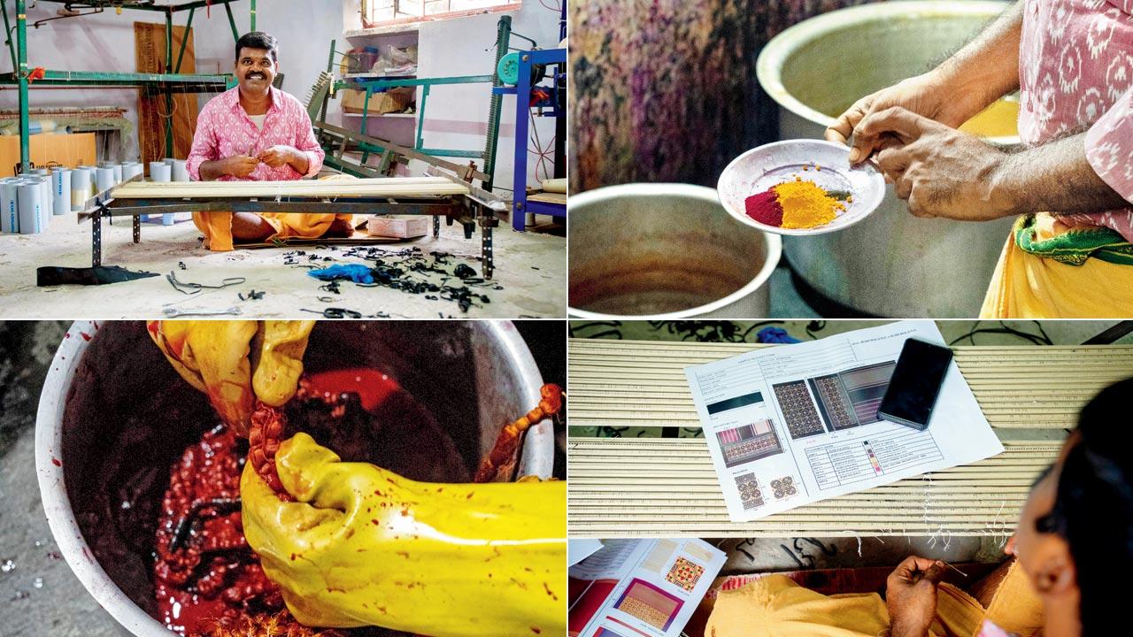 Yadagiri Rebba, 43, a weft ikat artisan has through training learned to work with pastel colours, a tougher task than working with bold, opaque shades which are relatively simpler to weave as the colours are easily distinguishable 