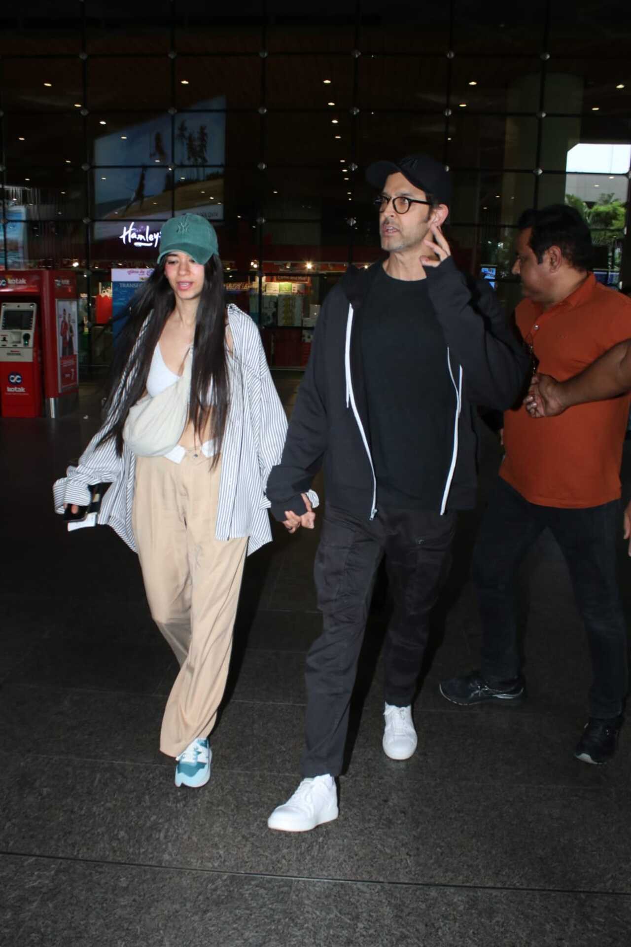 Spotted in the city: Hrithik Roshan-Saba Azad hold hands at the airport ...