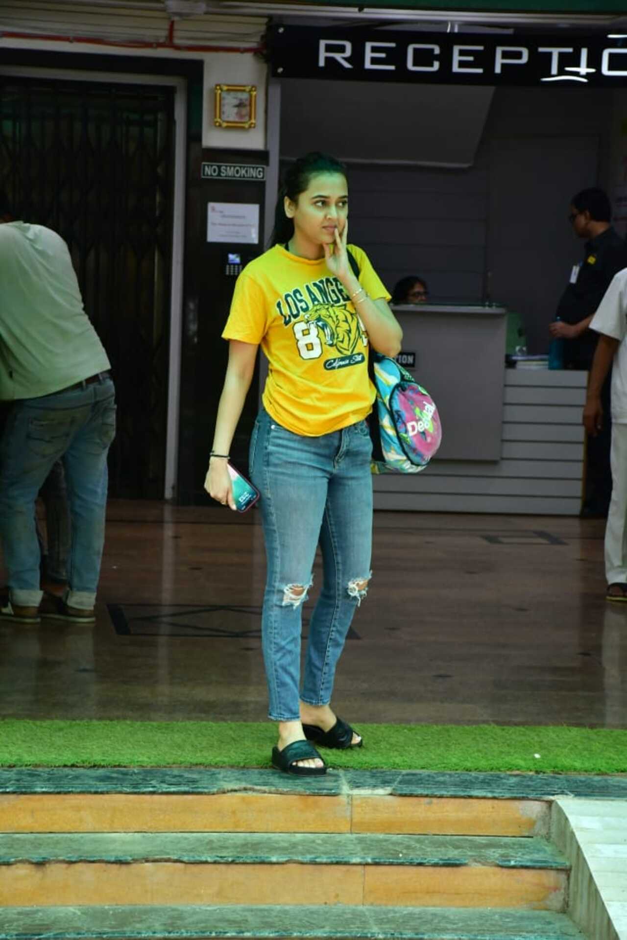 Tejasswi Prakash was seen in casuals this afternoon