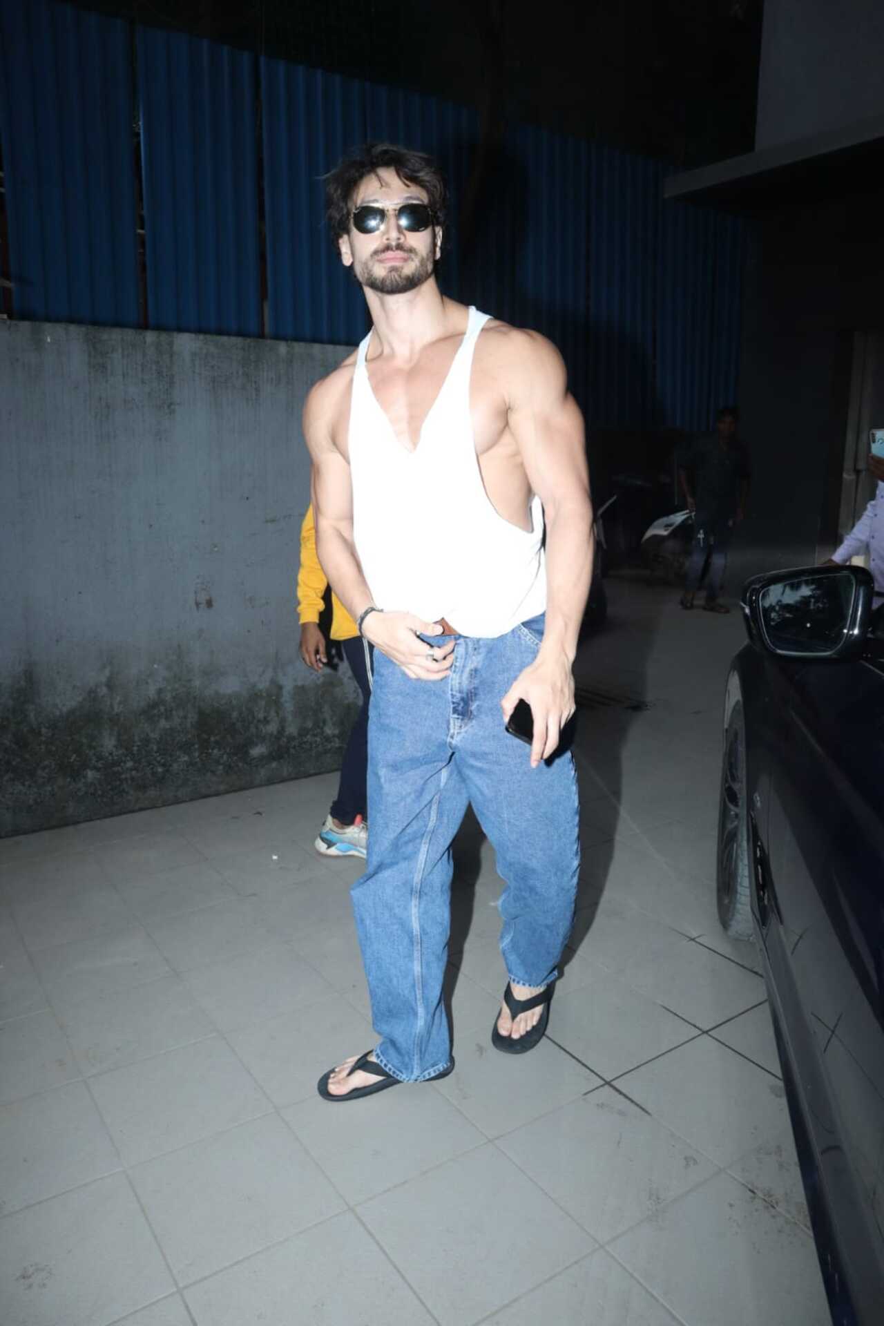 Tiger Shroff flaunted his biceps as he stepped out in the city