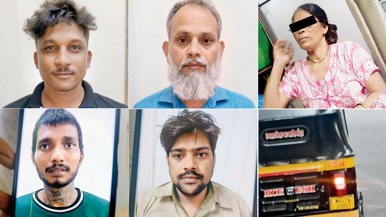 Drug addict Kamlesh ‘Bunty’ Solanki; Abdul Gani Mohammad Nazir Shah; Bunty’s mother; (from left to right) Vegetable-seller-turned-thief Anil Shekhar Kevat; Habitual offender Anil Shivmangal Verma; The rickshaw in which Bunty transported one of the stolen lids in Borivli