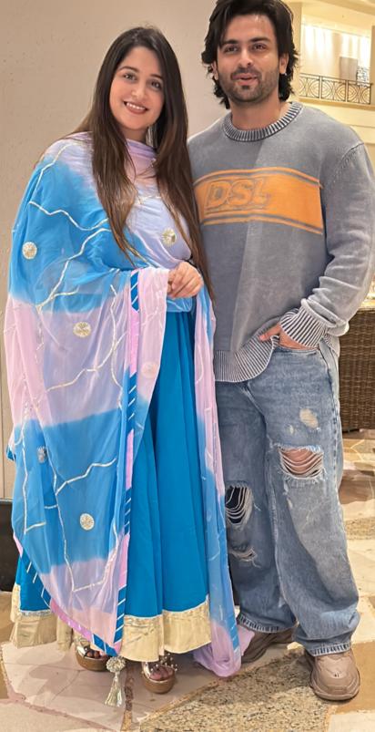 Shoaib Ibrahim posed with his wife Dipika Kakar as they went out with their family