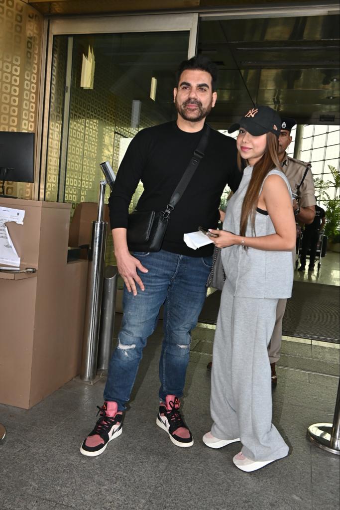 Newlyweds Arbaaz Khan and Sshura Khan were spotted at the airport, seemingly en route to their honeymoon