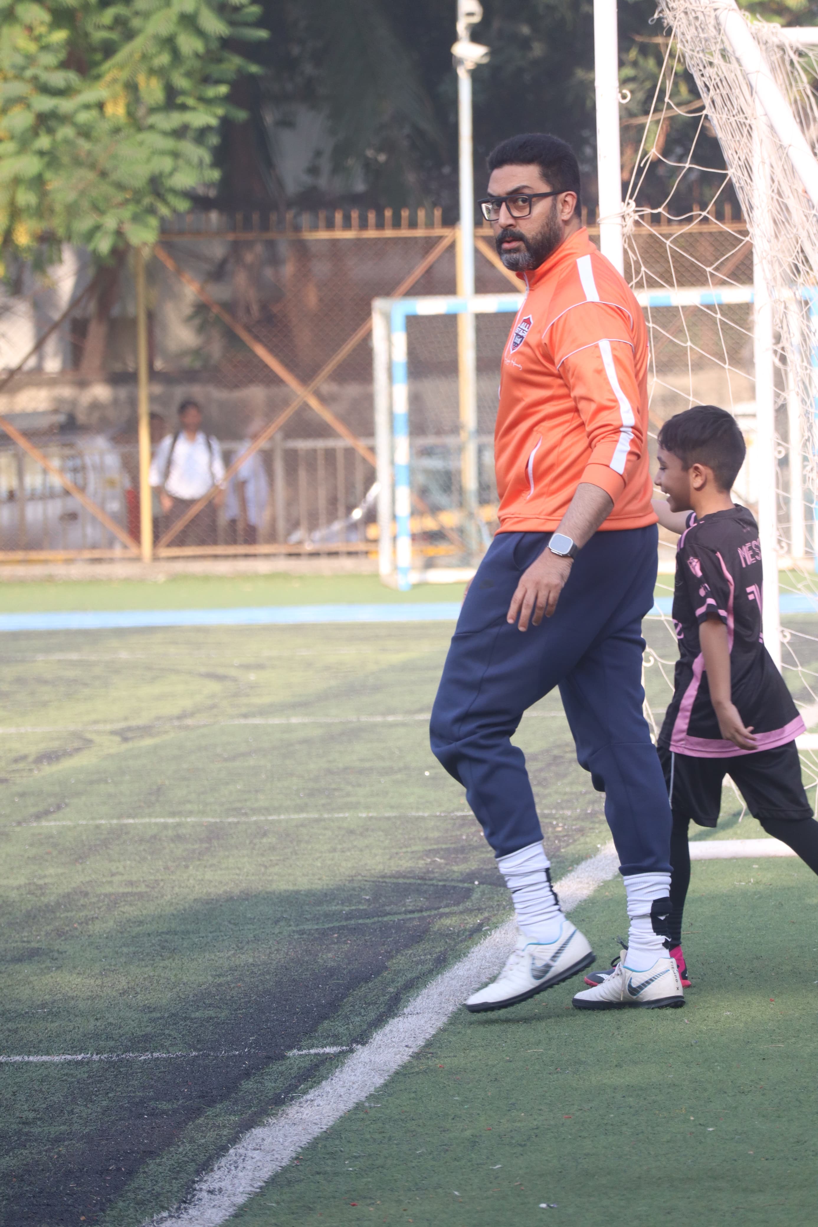 Abhishek Bachchan was also snapped at practice match