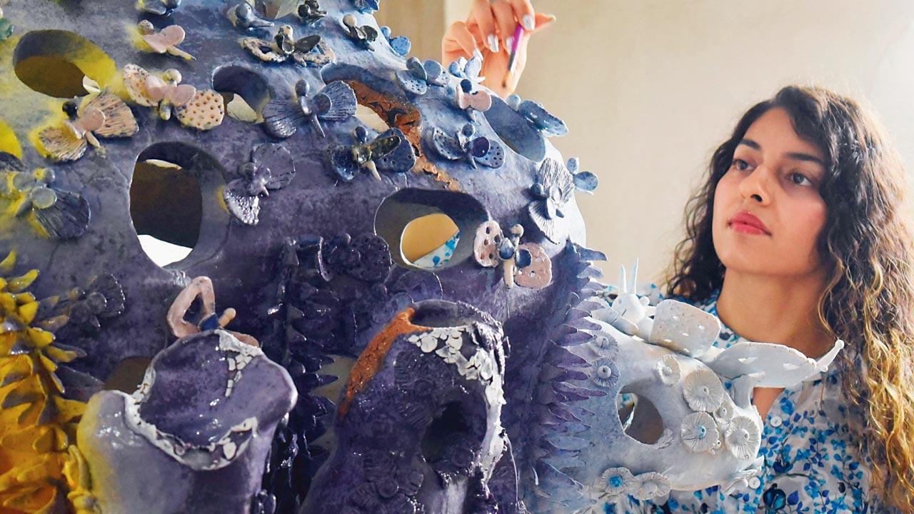 Vinita Mungi is known for her experimental work that showcases the potential of ceramic as a medium. Pic/Sameer Markande